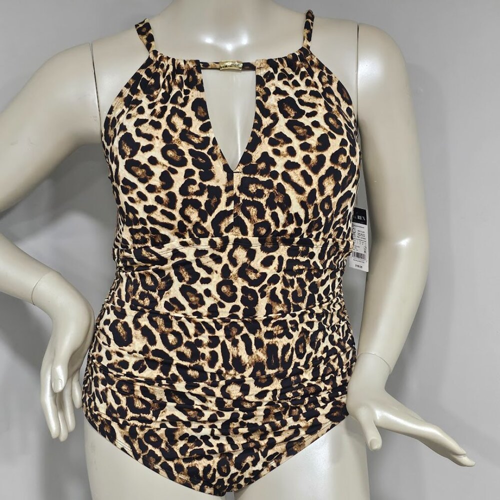 Lauren Ralph Lauren Plus Size High-Neck One-Piece Swimsuit - Picture 2 of 9